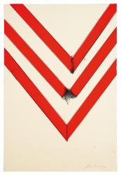 on show| in mostra: Emilio Scanavino, Untitled | Senza titolo, 1969, grease pencil and acetate on cardboard | matita grassa e acetato su cartone, 52 x 35 cm. Collezione Ramo, Milan. Photo: Studio Vandrasch Fotografia, Milan